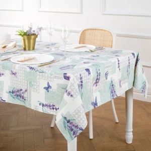 Nappe enduite anti-tache - Bouquet de lavande Lavende*Rodier New