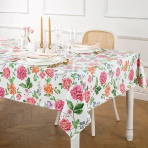Nappe enduite anti-tache - Fleurs et feuilles Blanc*Chevignon Hot
