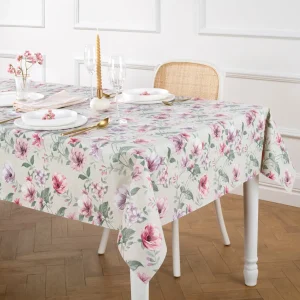 Nappe enduite anti-tache - Ode florale Gris*Chevignon Online