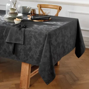 Nappe tissé Jacquard Fleurette - Gris foncé*Brandt New