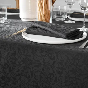 Nappe tissé Jacquard Fleurette - 170 x 250 cm - Gris foncé*Sauter Clearance