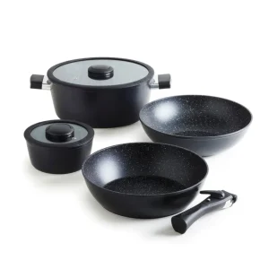 Pack de cuisine complet de 7 pièces en aluminium : empilable avec poignée amovible*Brandt New