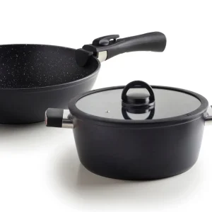 Pack de cuisine complet de 7 pièces en aluminium : empilable avec poignée amovible*Brandt New