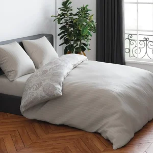 PARURE ARLES - Housse de couette + 2 taies - Taupe rayé*CXLbyChristianLacroix Online