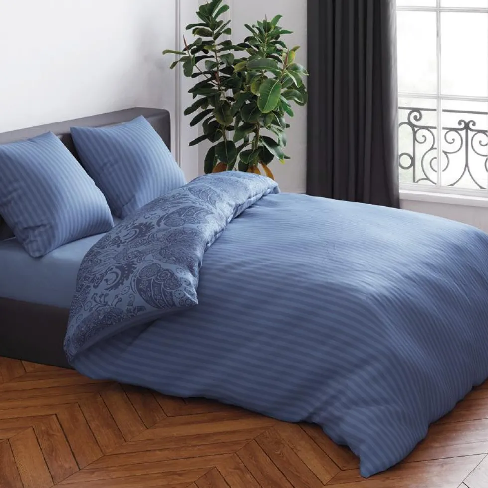 parure_arles__housse_de_c_2-3.webp PARURE ARLES - Housse de couette + 2 taies - Bleu rayé*CXLbyChristianLacroix Sale