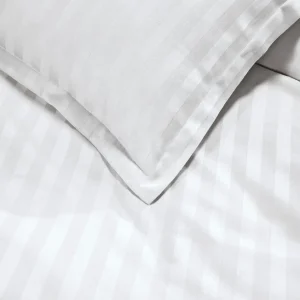 Parure bébé housse de couette + taie d'oreiller satin de coton rayure tissé Jacquard - Blanc*Ines by Ines de la Fressange Outlet