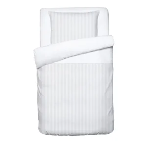 Parure bébé housse de couette + taie d'oreiller satin de coton rayure tissé Jacquard - Blanc*Ines by Ines de la Fressange Outlet