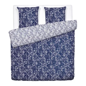 Parure housse de couette + 2 taies satin de coton - Birds Bleu*Cacharel Clearance