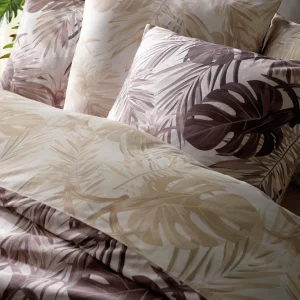 Parure housse de couette + taie d'oreiller satin de coton - Jungle Taupe*Chevignon Sale