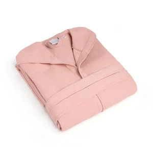 Peignoir avec capuche - Nid d'abeille Rose*Maison Héritage Online