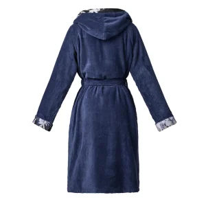 Peignoir avec capuche - Hortensia Bleu foncé*Maison Héritage Online