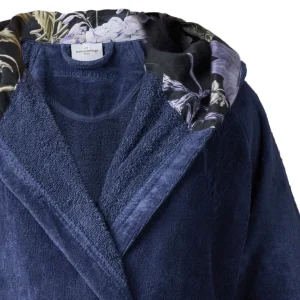 Peignoir avec capuche - Hortensia Bleu foncé*Maison Héritage Online