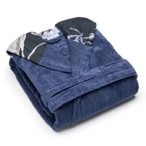 Peignoir avec capuche - Hortensia Bleu foncé*Maison Héritage Online