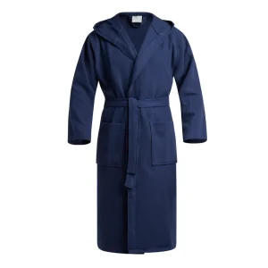 Peignoir avec capuche - Nid d'abeille Bleu foncé*Maison Héritage Best