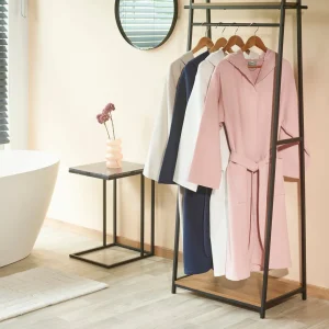 Peignoir avec capuche - Nid d'abeille Rose*Ines by Ines de la Fressange Discount