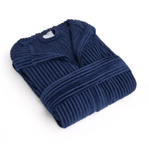 Peignoir avec capuche - Rayures tissées Jacquard Bleu foncé*CXLbyChristianLacroix Hot