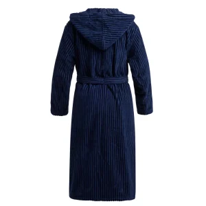 Peignoir avec capuche - Rayures tissées Jacquard Bleu foncé*Chevignon Sale