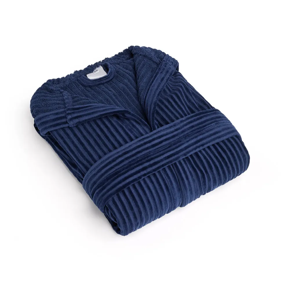 peignoir_avec_capuche__ra_2-1.webp Peignoir avec capuche - Rayures tissées Jacquard Bleu foncé*Chevignon Sale