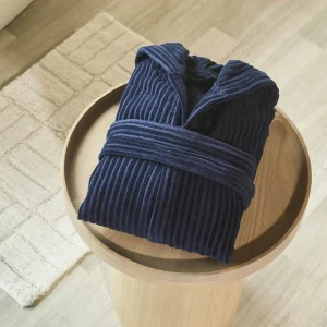 Peignoir avec capuche - Rayures tissées Jacquard Bleu foncé*CXLbyChristianLacroix Hot