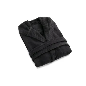 Peignoir avec capuche en coton ultra doux et absorbant - Gris foncé*Rodier Clearance