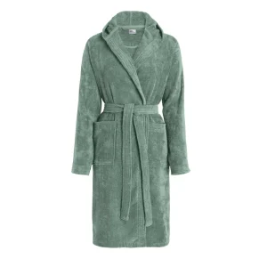 Peignoir avec capuche en coton peigné ultra doux et absorbant - Vert bouteille*Ines by Ines de la Fressange Online