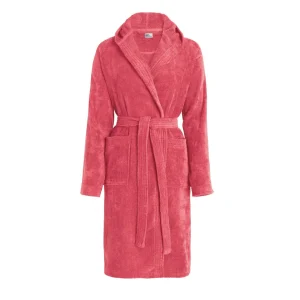 Peignoir avec capuche en coton velours ultra doux et absorbant - Rose hibiscus*Ines by Ines de la Fressange Clearance