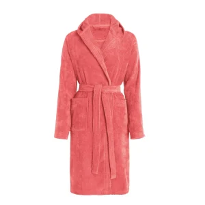 Peignoir avec capuche en coton ulta absorbant - Rose hibiscus*Cacharel Clearance