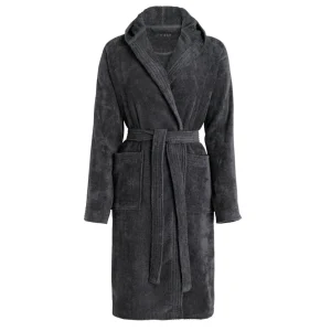 Peignoir avec capuche en coton ultra doux et absorbant - Gris foncé*Rodier Clearance