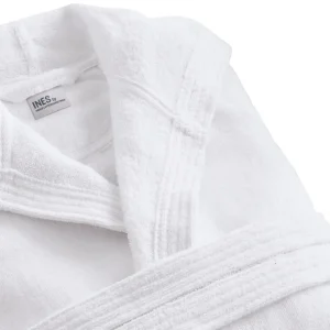 Peignoir avec capuche en coton velours ultra doux et absorbant - Blanc*Ines by Ines de la Fressange Online