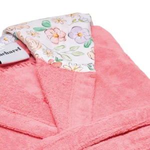Peignoir avec capuche en coton ulta absorbant - Meadow Rose hibiscus*Cacharel Online