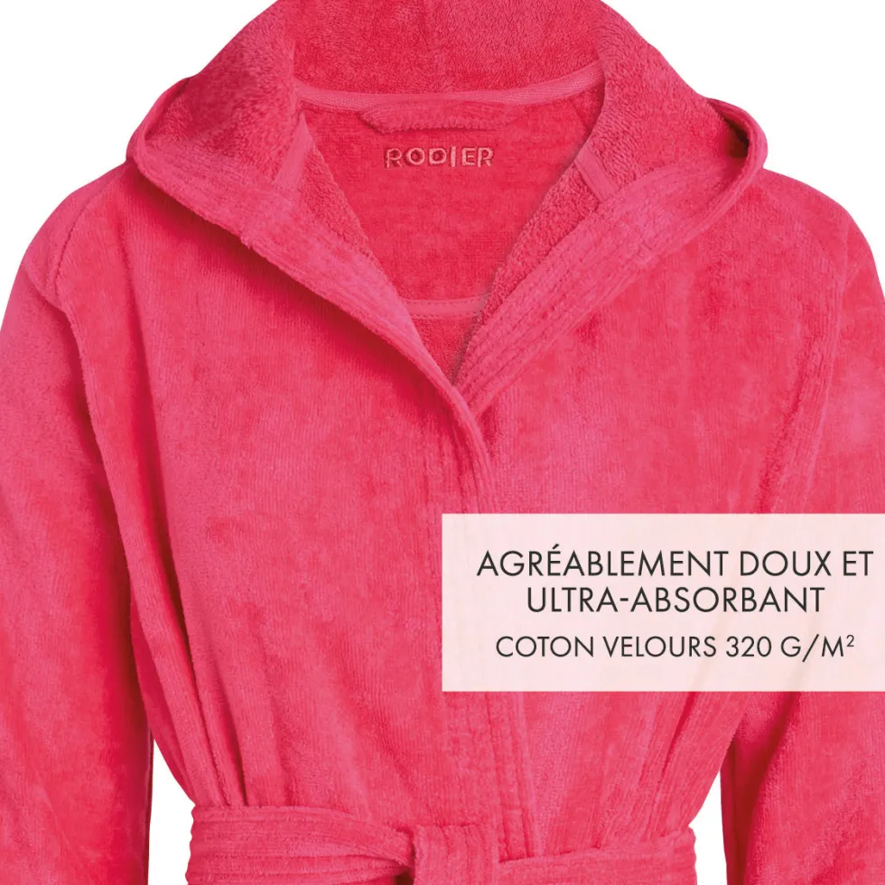 peignoir_avec_capuche_en__3-11.webp Peignoir avec capuche en coton ultra doux et absorbant - Fuchsia*Rodier Outlet