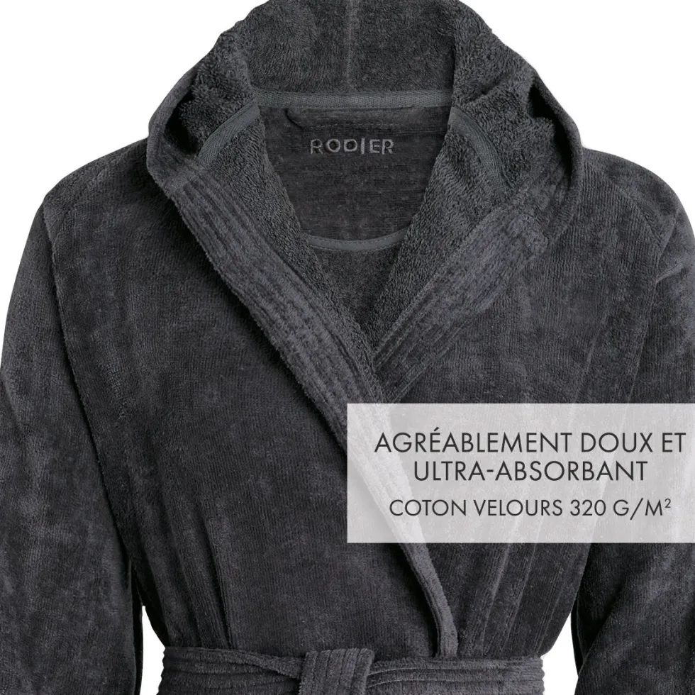 peignoir_avec_capuche_en__3-14.webp Peignoir avec capuche en coton ultra doux et absorbant - Gris foncé*Rodier Clearance