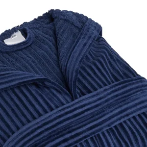 Peignoir avec capuche Rayures tissées Jacquard - Bleu foncé*Ines by Ines de la Fressange New