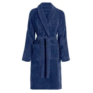 Peignoir avec col châle - Bleu foncé*Maison Héritage Discount