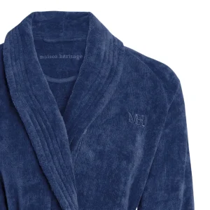 Peignoir avec col châle - Bleu foncé*Maison Héritage Discount