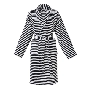 Peignoir avec col châle en coton velours ultra doux et absorbant - Nice Bleu foncé*Ines by Ines de la Fressange Clearance