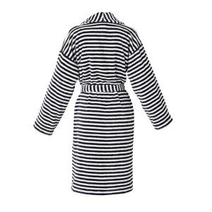 Peignoir avec col châle en coton velours ultra doux et absorbant - Nice Bleu foncé*Ines by Ines de la Fressange Clearance