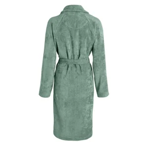 Peignoir avec col châle en coton velours ultra doux et absorbant - Vert bouteille*Ines by Ines de la Fressange Online