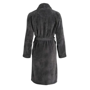 Peignoir avec col châle en coton velours ultra doux et absorbant - Gris foncé*Ines by Ines de la Fressange Outlet
