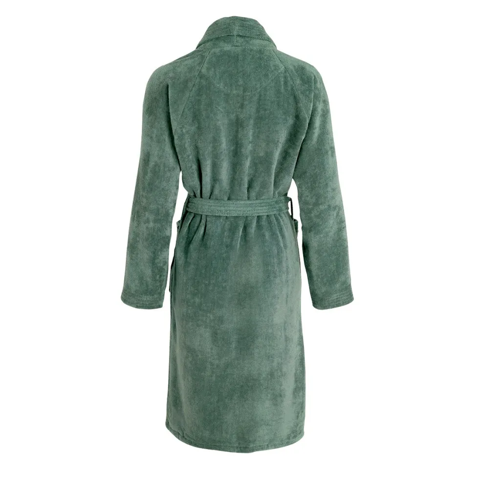 peignoir_avec_col_chle_en_1-8.webp Peignoir avec col châle en coton velours ultra doux et absorbant - Vert sauge*Ines by Ines de la Fressange Fashion