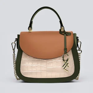 Petit sac à main Haussmann en cuir croco et rabat cuir lisse*CXLbyChristianLacroix Sale