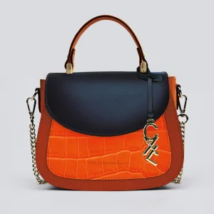 Petit sac à main Haussmann en cuir croco et rabat cuir lisse*CXLbyChristianLacroix Sale