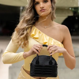 Petit sac bowling Bel-air en cuir croco*CXLbyChristianLacroix Online