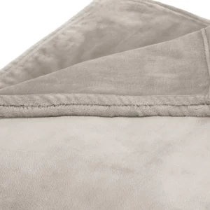 Plaid en polaire Gris clair - 180 x 220 cm*Maison Héritage Outlet