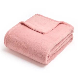 Plaid en polaire Rose clair - 180 x 220 cm*Maison Héritage Discount