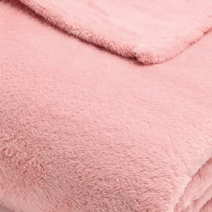 Plaid en polaire Rose clair - 180 x 220 cm*Maison Héritage Discount