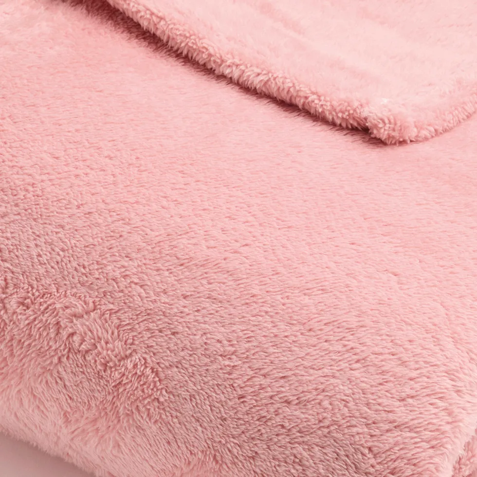 plaid_en_polaire__rose_cl_2.webp Plaid en polaire - Rose clair - 180 x 220 cm*Rodier Discount