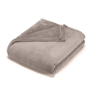 Plaid en polaire ultra doux et gonflant - Taupe - 180 x 220 cm*Ines by Ines de la Fressange Clearance