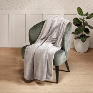 Plaid en polaire ultra doux et gonflant - Taupe - 180 x 220 cm*Ines by Ines de la Fressange Clearance