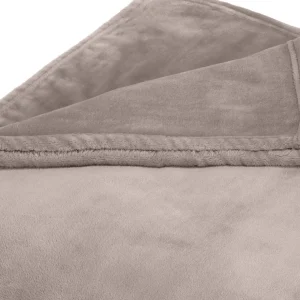 Plaid en polaire ultra doux et gonflant - Taupe - 180 x 220 cm*Ines by Ines de la Fressange Clearance